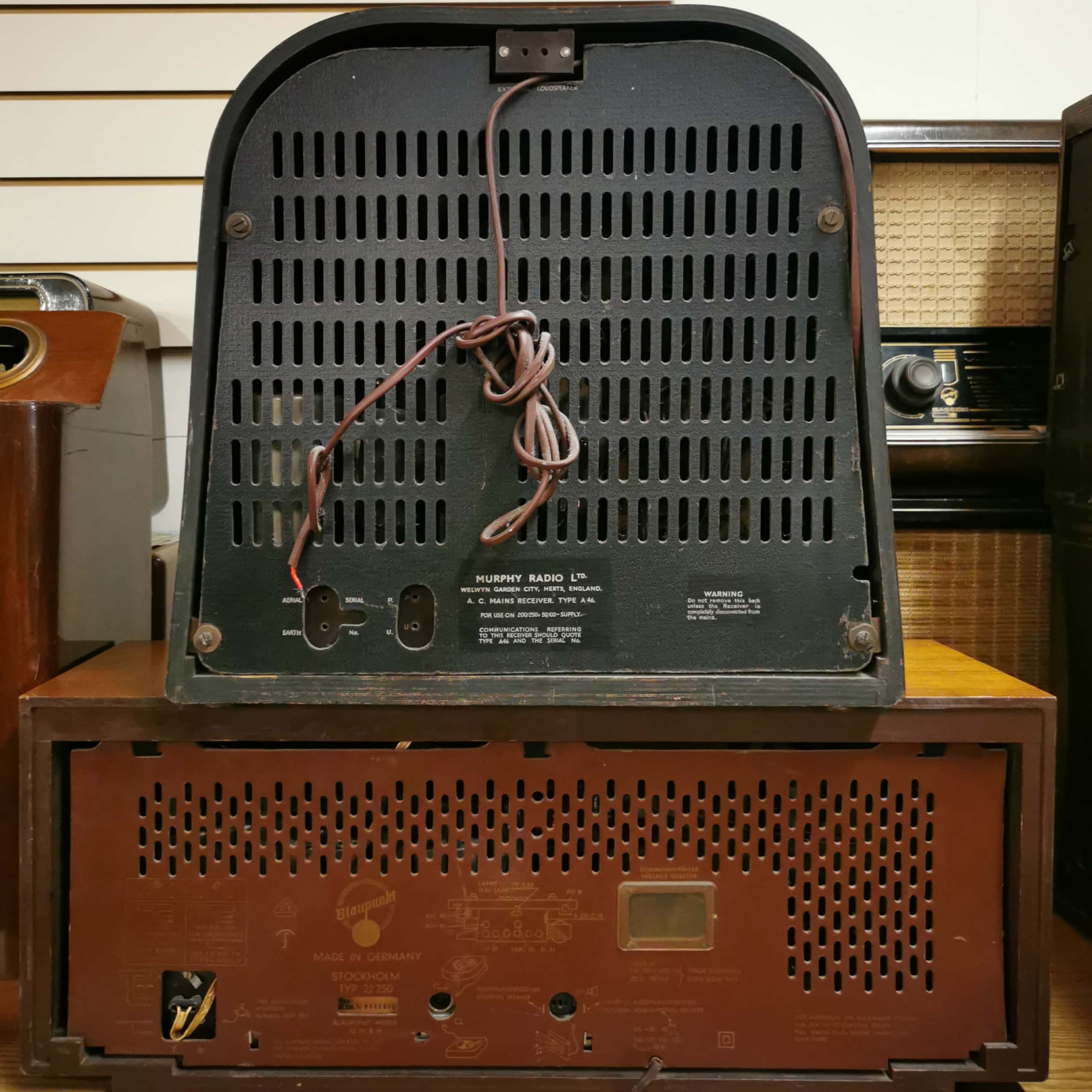 A vintage Murphy radio type A46, 46 x 44 x 24cm. together with a wooden cased BLAUPUNKT Stokhol, - Image 2 of 2