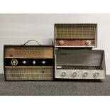 A Ferguson 6250 enamelled radio together with two further vintage radios.