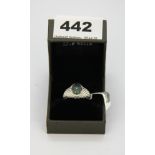 A ring set with 0.2ct of blue diamonds, ring sizes.