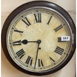 An early 20th Century school clock with perspex 'glass', Dia. 37cm.