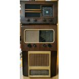 A Fergusson wooden cased vintage radio, a Cambridge PYE England 18A radio and an ACE radio,