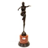 An Art Deco style bronze figure of a female dancer, after J. Philipp (1943 - 2012) on a two tone