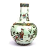 A Chinese hand painted porcelain vase, 19th/20th Century, H. 36cm.