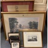 A quantity of framed engravings, largest 80 x 52cm.