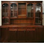 An attractive glazed mahogany cabinet, W. 205cm. H. 190cm.