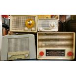 An Ekco U159 vintage radio together with a Champion radio, a Cambriedge PYE England radio and a
