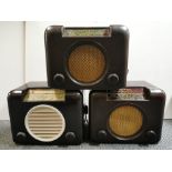 Three Bush vintage Bakelite radios.