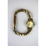 A lady's 9ct yellow gold Oriosa wrist watch/