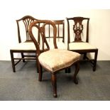 A group of four 18th and 19th Century single hall chairs.