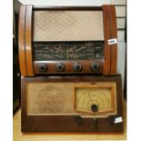 A wooden cased G.E.C model B.C.5842, together with a further wooden cased KB radio, largest 48cm x
