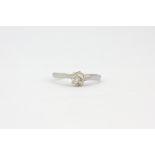 A 950 platinum solitaire ring set with an old cut diamond, (I).