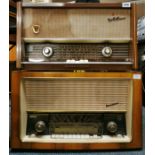 A National Panasonic RE-484 vintage radio together with a Philips Uranus 503 wooden cased radio,
