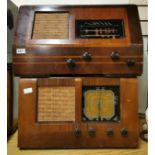 A wooden cased vintage PYE radio together with a Regentone radio.