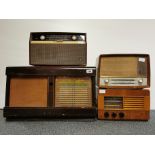 A bush vintage radio, and Ekco transistor radio and two further radios.