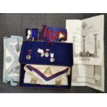 A Masonic case and contents.