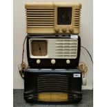 A Cossor 464.C broadcast receiver, an Ultra bakelite radio and a further radio.