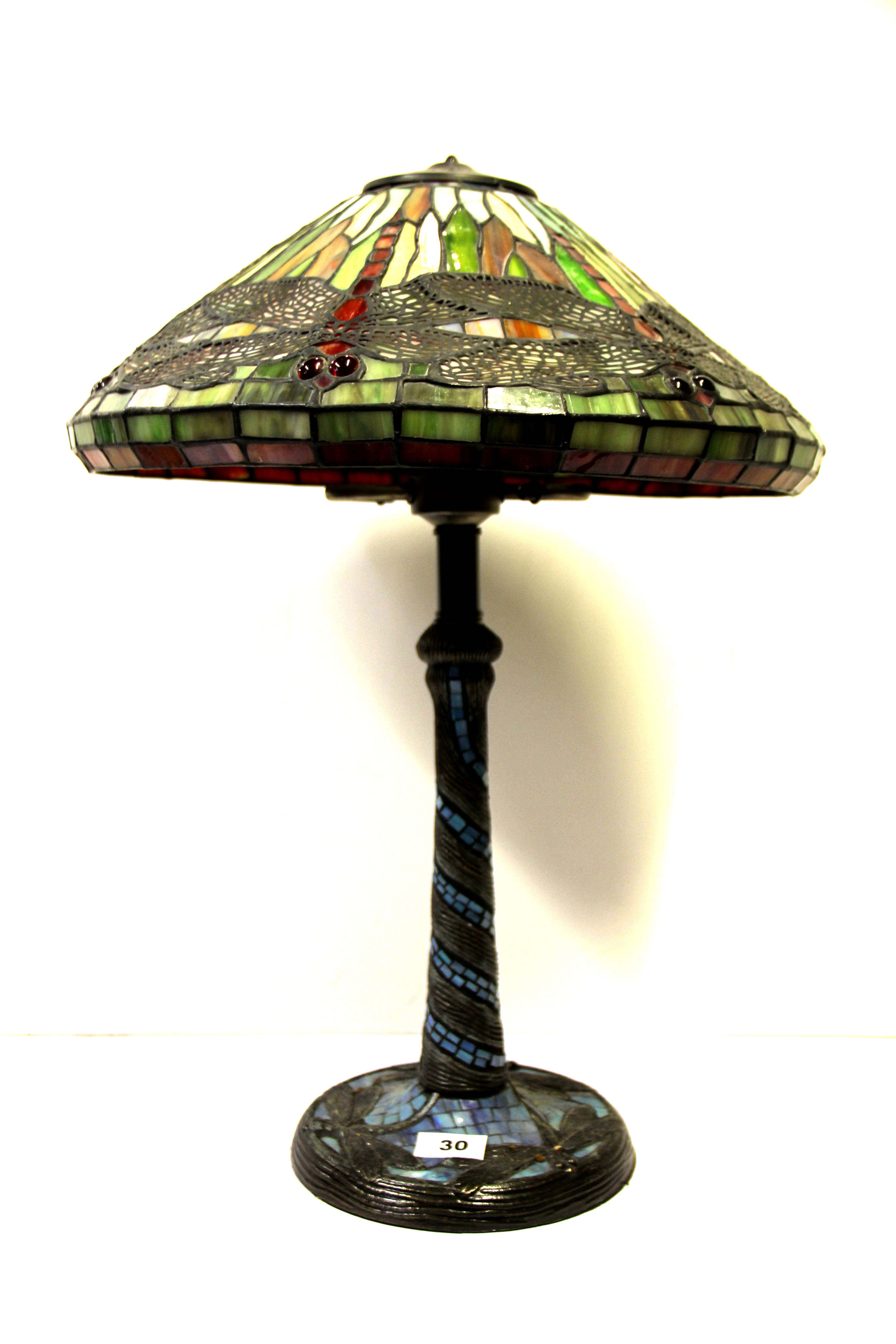 A Tiffany style table lamp, overall H. 55cm.