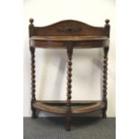 A carved oak hall stand, H. 75cm.