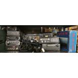 A large quantity of CB tranceivers, radio hand speakers and other radio equipment.