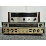 A Trio AM/FM stereo multiplex receiver model WX-400 together with a Pioneer stereo tuner model TX