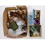 An extensive box of costume jewellery etc.