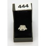 A silver ring set with 0.5ct of diamonds.