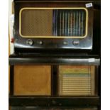 A Vintage wooden cased Raymond radio together with a wooden cased Philips radio.