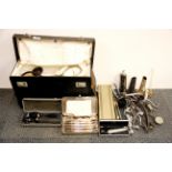 A WWI period doctor's travelling medical case with similar period equipment together with a