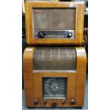A Cambridge PYE England wooden case vintage radio and a further wooden cased vintage radio.