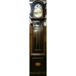 A 20th Century moon phase striking mahogany grandmother clock, H. 180cm.