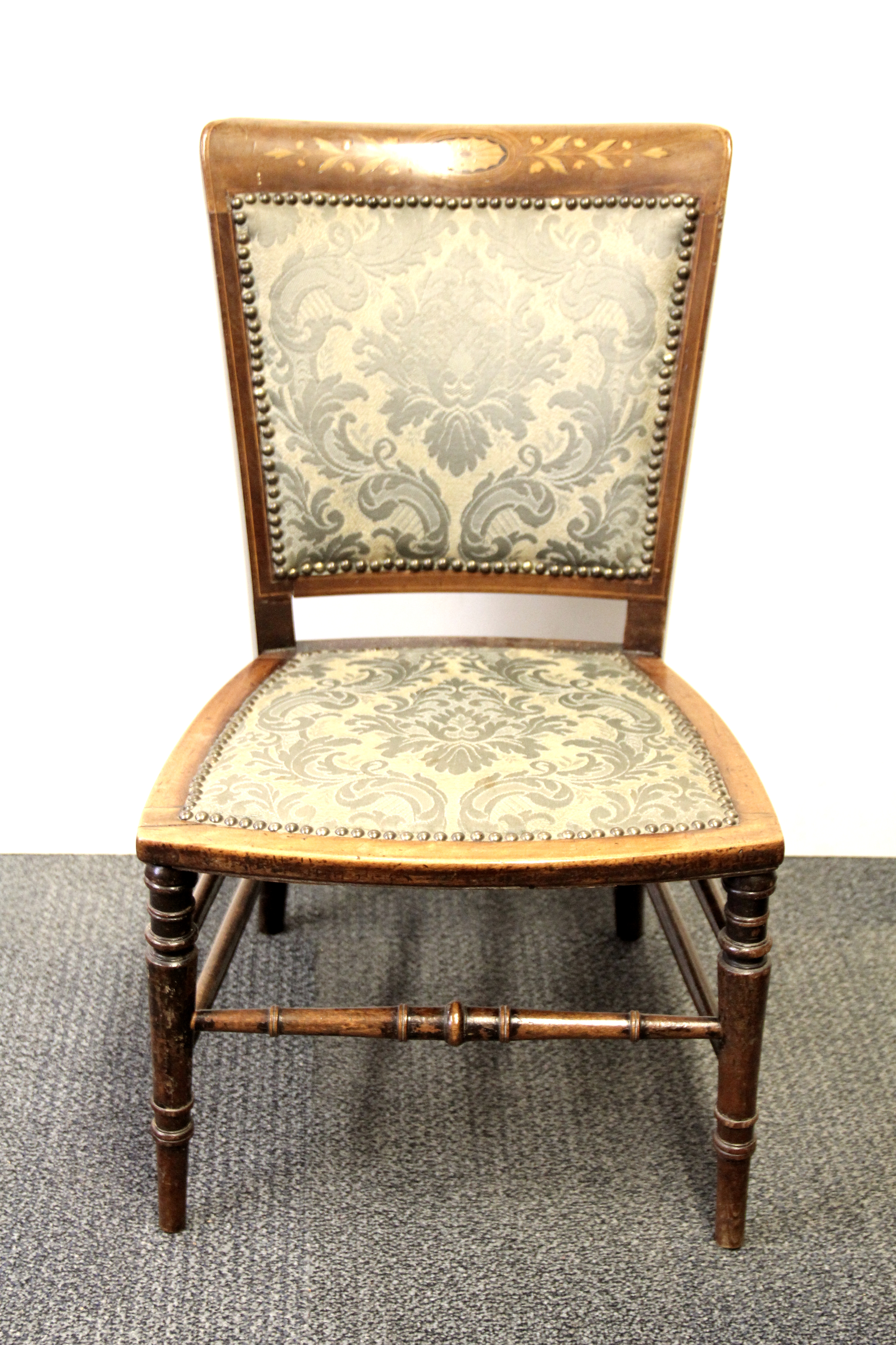 A Georgian mahogany armchair and an inlaid mahogany nursing chair. - Image 2 of 2