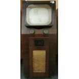 A Cambridge PYE England television on wheels, H. 84cm. L. 34cm. D. 36cm.