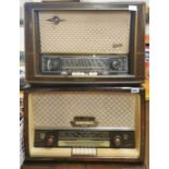 A Philips Saturn wooden cased vintage radio with a Graetz Malodia vintage radio.