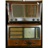A wooden cased Ferguson 289L with a wooden cased Ekco PB189.