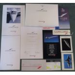 A Concorde In Flight Welcome pack with ticket and other associated documentation.