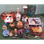 A collection of assorted items, to include: Venetian-style mask, Oriental-style vases,