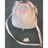 A ladies Gucci handbag in a white and cream colourway (used).