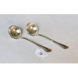 Two hallmarked silver Hanoverian rats tail spoons by Mappin & Webb, Sheffield 1901.