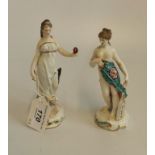 Two Sitzendorf Continental porcelain figures of classical ladies (AF).