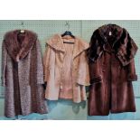 Two vintage ladies coats with simulated fur collars,