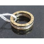 A Bulgari Zero B ring, with central diamond set band Ring Size 0 1/2, 10.