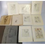 A sketch book and folio to contain works by Penelope Mary Goodman nee Everett (born 1877),