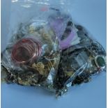 A large quantity of silver and mixed costume jewellery included faceted beads,