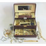 A large quantity of costume jewellery and watches,