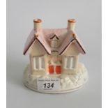 A ceramic pastille burner in the form of a cottage (unmarked).