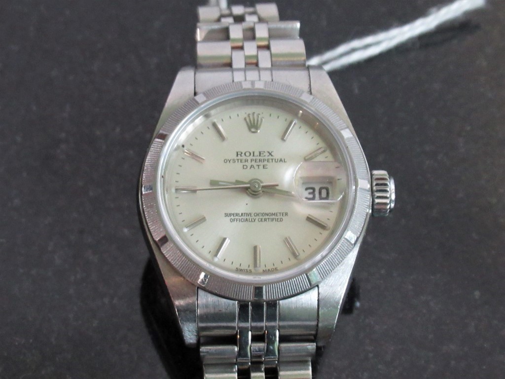 A lady's 2002 Rolex Oyster Perpetual Datejust stainess steel wristwatch, champagne dial, - Image 2 of 2