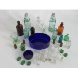 A small quantity of assorted glassware, to include many antique bottles,