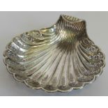 A hallmarked silver shell shaped dish of pierced design, Sheffield 1900/1.