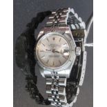 A lady's 2002 Rolex Oyster Perpetual Datejust stainess steel wristwatch, champagne dial,