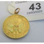 An 18ct gold medallion, commemorating the Battle of Jutland,